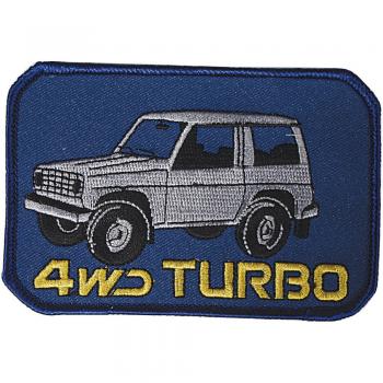 AUFNÄHER - Oldtimer 4WD Turbo - 04267 - Gr. ca. 11 x 7 cm - Patches Stick Applikation