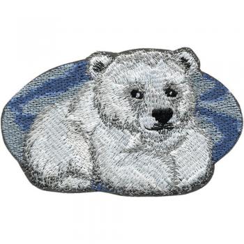 Aufnäher - Bär liegend - 01876 - Gr. ca. 10 x 6 cm - Patches Stick Applikation
