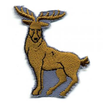 AUFNÄHER - Hirsch mit Geweih - 01761 - Gr. ca. 4,5 x 5,5 cm - Patches Stick Applikation