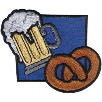 Aufnäher - Maßkrug und Brezel - 00418 - Gr. ca. 7 x 7cm