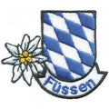 Aufnäher - Füssen - Edelweiss Rauten - 00880 - Gr. ca. 8,5 x 6cm