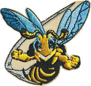 AUFNÄHER - Bee Biene Wespe Hummel - 00761 - Gr. ca. 8 cm x 7cm - Patches Stick Applikation Bügel-Emblem