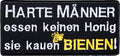 AUFNÄHER - Harte Männer essen ... - 00795 - Gr. ca. 9,5 cm x 4,5 cm - Patches Stick Applikation Bügel-Emblem