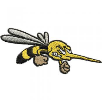 Aufnäher - Böse Biene - 00926 - Gr. ca. 10 x 3,5 cm - Patches Stick Applikation