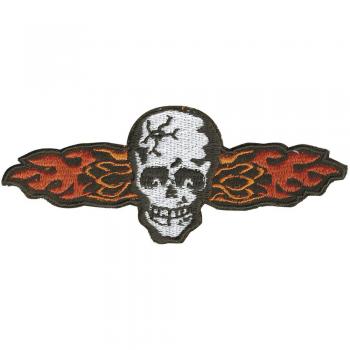 AUFNÄHER - Flammender Totenkopf - 11896 - Gr. ca. 12 x 5 cm - Patches Stick Applikation