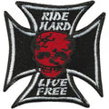 AUFNÄHER - RIDE HARD LIVE FREE - 00897 - Gr. ca. 5,5 x 4,5 cm - Patches Stick Applikation