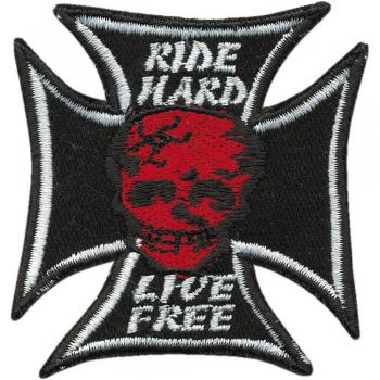 AUFNÄHER - RIDE HARD LIVE FREE - 00897 - Gr. ca. 5,5 x 4,5 cm - Patches Stick Applikation