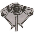 AUFNÄHER - V-Motor - 03047 - Gr. ca. 7 x 6 cm - Patches Stick Applikation