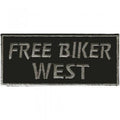 AUFNÄHER - Free Biker West - 03136 - Gr. ca. 9 x 4 cm - Patches Stick Applikation