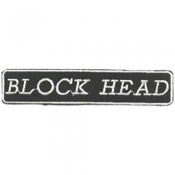 AUFNÄHER - Block Head - 03246 - Gr. ca. 10 x 2 cm - Patches Stick Applikation