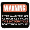 AUFNÄHER - WARNING ... - 03252 - Gr. 8,5 x 9,5 cm - Patches Stick Applikation