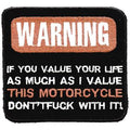Aufnäher - WARNING - 03253 - Gr. ca. 7 x 7,5 cm - Patches Stick Applikation