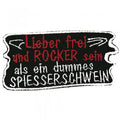 AUFNÄHER - Lieber frei...  - 03267 - Gr. ca. 9 x 9,5 cm - Patches Stick Applikation