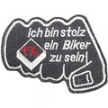 Aufnäher - Ich bin stolz ein Biker zu sein - 04200 - Gr. ca 10 x 7 cm - Patches Stick Applikationi