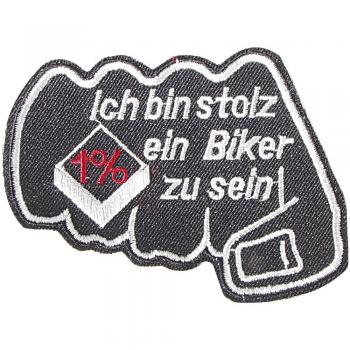 Aufnäher - Ich bin stolz ein Biker zu sein - 04200 - Gr. ca 10 x 7 cm - Patches Stick Applikationi