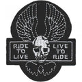 Aufnäher - Ride to Live - 04215 - Gr. ca. 9 x 7,5 cm - Patches Stick Applikation