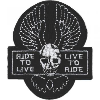 Aufnäher - Ride to Live - 04215 - Gr. ca. 9 x 7,5 cm - Patches Stick Applikation