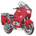 Aufnäher -Rotes Motorrad - 04230 - Gr. ca. 7,5 x 8,5cm - Patches Stick Applikation