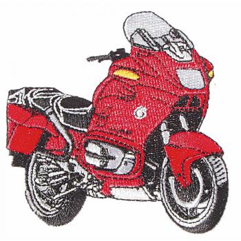 Aufnäher -Rotes Motorrad - 04230 - Gr. ca. 7,5 x 8,5cm - Patches Stick Applikation