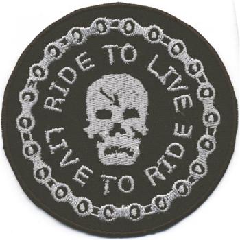 Aufnäher - Live to Ride - 04246 - Gr. ca 7,5 cm - Patches Stick Applikation