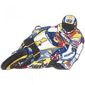 Aufnäher - Motorradfahrer - 04812 - Gr. ca. 14 x 9 cm - Patches Stick Applikation