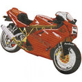 Aufnäher - Motorrad rot - 04838 - Gr. ca. 11 x 8 cm - Patches Stick Applikation