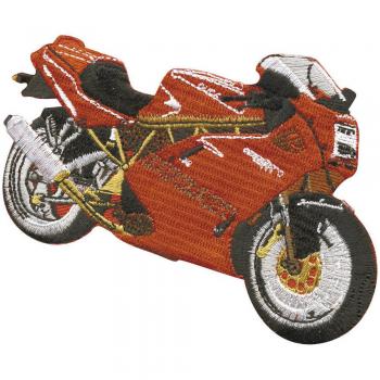 Aufnäher - Motorrad rot - 04838 - Gr. ca. 11 x 8 cm - Patches Stick Applikation