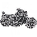 Aufnäher - Chopper Motorrad - 04965 - Gr. ca. 12 x 6 cm - Patches Stick Applikation