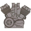 AUFNÄHER - Getriebe - 06034 - Gr. ca. 15 x 8 cm - Patches Stick Applikation