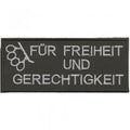 AUFNÄHER - Für Freiheit und Gerechtigkeit - 06037 - Gr. ca. 13 x 6 cm - Patches Stick Applikation
