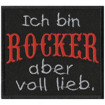 AUFNÄHER - Ich bin ROCKER aber voll lieb - 06165 - Gr. ca. 10 x 9 cm - Patches Stick Applikation