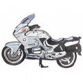 AUFNÄHER - Motorrad silber - 08505 - Gr. ca. 12 x 9 cm - Patches Stick Applikatio