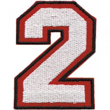 AUFNÄHER - ZAHL ZIFFER 2 (zwei) - Gr. ca. 4x6cm (02972) Applikation Stick Patches