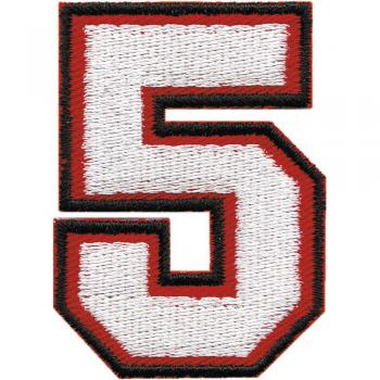 AUFNÄHER - ZAHL ZIFFER 5 (fünf) - Gr. ca. 4x6cm (04658) Applikation Aufbügler Patches Stick Emblem Motivstick