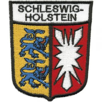 AUFNÄHER "SCHLESWIG-HOLSTEIN" NEU Gr. ca. 7cm x 8cm (00470) Region Landeswappen Städtewappen - Stick Patches Applikation