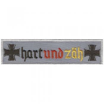Aufnäher - hart und zäh - 04784 - Gr. ca. 11,5 x 3 cm - Patches Stick Applikation