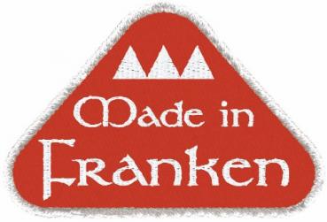 Aufnäher- Stickmotiv -Applikation - Made in Franken - 00326 - ca. 10 x 6cm