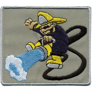 Aufnäher - Feuerwehrmann mit Schlauch -00295 - Gr. ca. 8 x 7 cm - Patches Stick Applikation