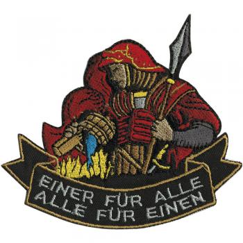 AUFNÄHER "EINER FÜR ALLE ALLE FÜR EINEN" - Gr. ca. 11 x 10cm (04842)