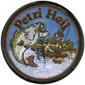 Aufnäher - Petri Heil - 04364 - Gr. ca. Ø 7 cm - Patches Stick Applikation