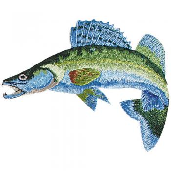Aufnäher - Fisch Zander - 04534 - Gr. ca. 8 x 4 cm - Patches Stick Applikation