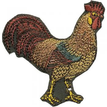 Aufnäher - Hahn Huhn Henne Gockel - 00937 - Gr. ca. 7cm x 6,5cm