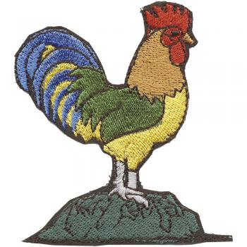 Aufnäher - Hahn Gockel - 00938 - Gr. ca. 6,5cm x 8cm