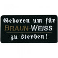 AUFNÄHER - Geboren um für - 00367 - Gr. ca. 11,5 x 5,5 cm - Patches Stick Applikation
