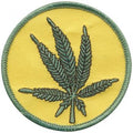 AUFNÄHER - Hanfblatt - 03207 - Gr. ca. 7 cm Durchmesser - Patches Stick Applikation