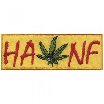 AUFNÄHER - Hanf - 03297 - Gr. ca. 11 x 4 cm - Patches Stick Applikation