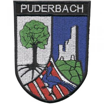 AUFNÄHER - Wappen - Puderbach - 00349 - Gr. ca. 9 x 6,5 cm - Patches Stick Applikation