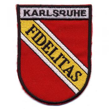 AUFNÄHER "KARLSRUHE" - NEU Gr. ca. 8-11cm (01011) Stick Patches Applikation - Landeswappen Länderflagge Region