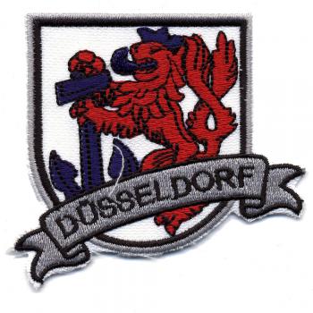 AUFNÄHER "DÜSSELDORF" - NEU Gr. ca. 8cm x 7,5cm (01015) Stick Patches Applikation - Landeswappen Länderflagge Landesflagge Regionales