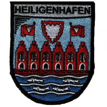 AUFNÄHER &quot;HEILIGENHAFEN&quot; - NEU Gr. ca. 8,5cm x 6,5cm (02916) Region Landeswappen Städtewappen - Patches Applikation Stick